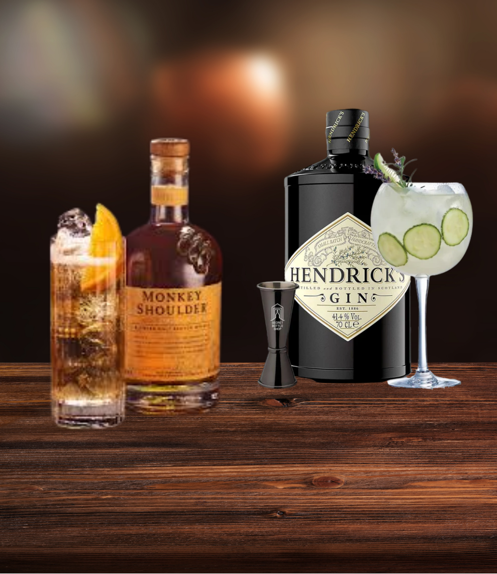 Hendricks, Monkey Shoulder, Glenfiddich 12 Years